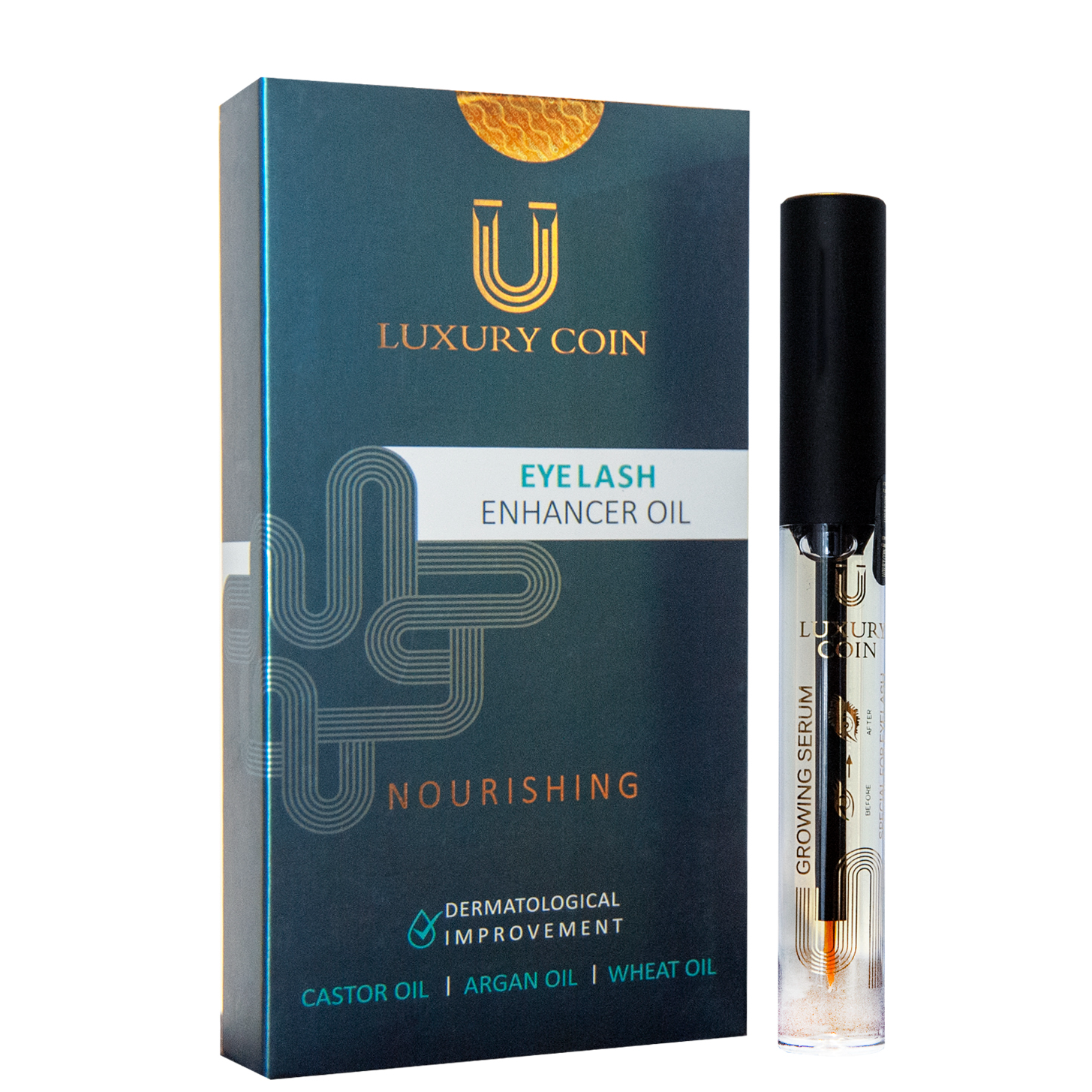 محلول روغن تقویت مژه لاکچری کوین | Luxury Coin