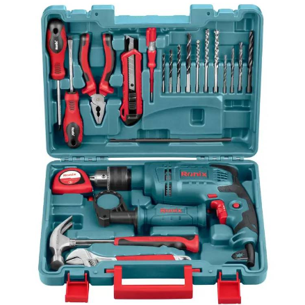 کیت دریل رونیکس 13 میلی متری چکشی 650 وات مدل RS-0001