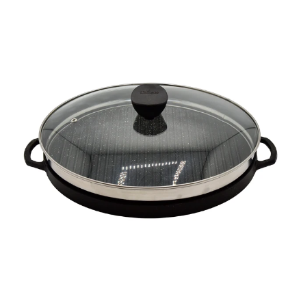 تابه گریل گرد سایز 34+انبر یونیک مدل UN-6029
