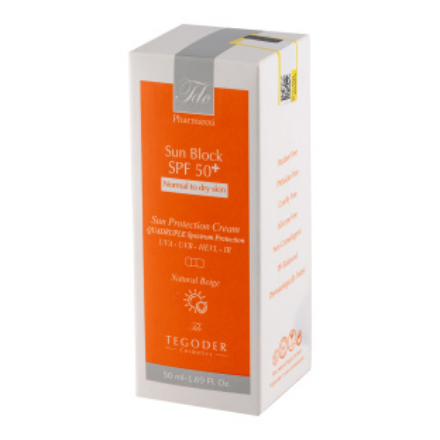 ضد آفتاب تگودر spf 50 مناسب پوست نرمال تا خشک 50 میل
