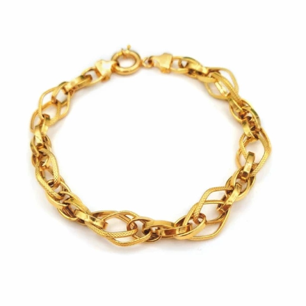 دستبند طلا زنجیری طرح لوزی