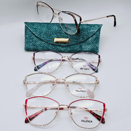 عینک زنانه Valenza فلزی مدل گوشه دار فانتزی کد 052