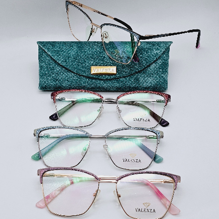 عینک زنانه Valenza فلزی مدل گوشه دار فانتزی کد 053