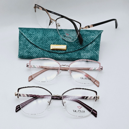 عینک زنانه Valenza مدل فلزی گوشه دار فانتزی کد 056